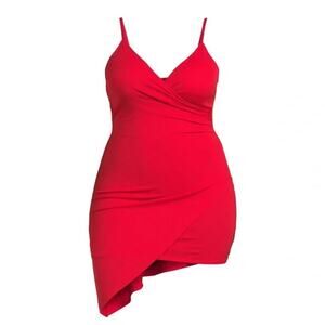 Planet Gold Women’s Red Mini Wrap Dress Size Small